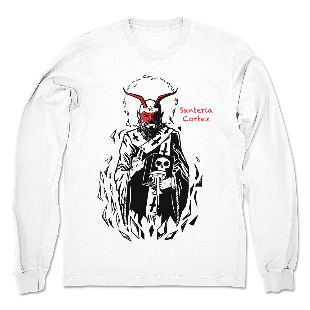 Santeria Cortez Santeria Cortez Portrait Unisex Long Sleeve White