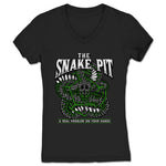 Snake Pit  Women's V-Neck Black (w/ Green Print)