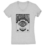 Stacked Card Podcast  Women's V-Neck Heather Grey
