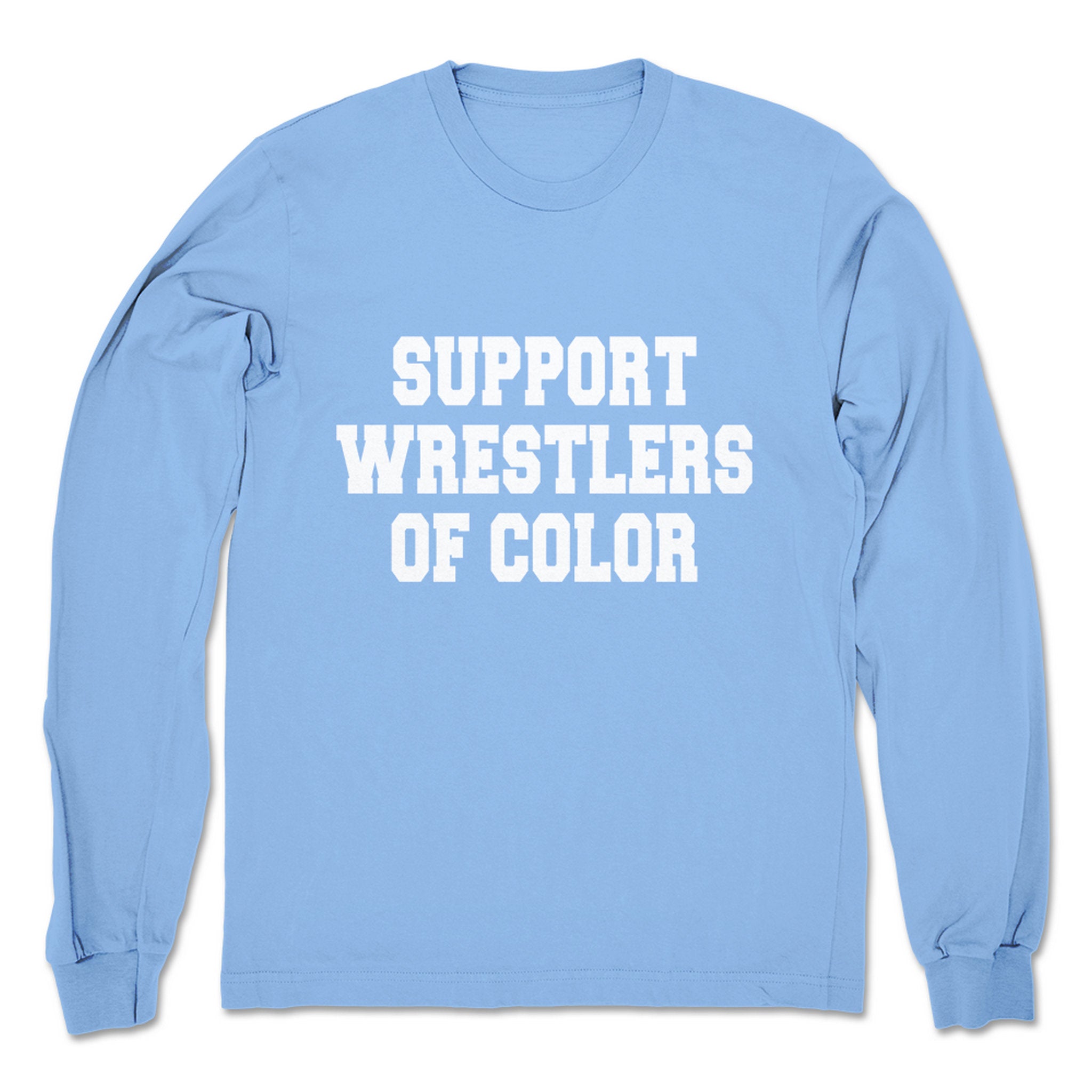 Superkick Foundation Support Wrestlers of Color Unisex Long Sleeve Baby Blue