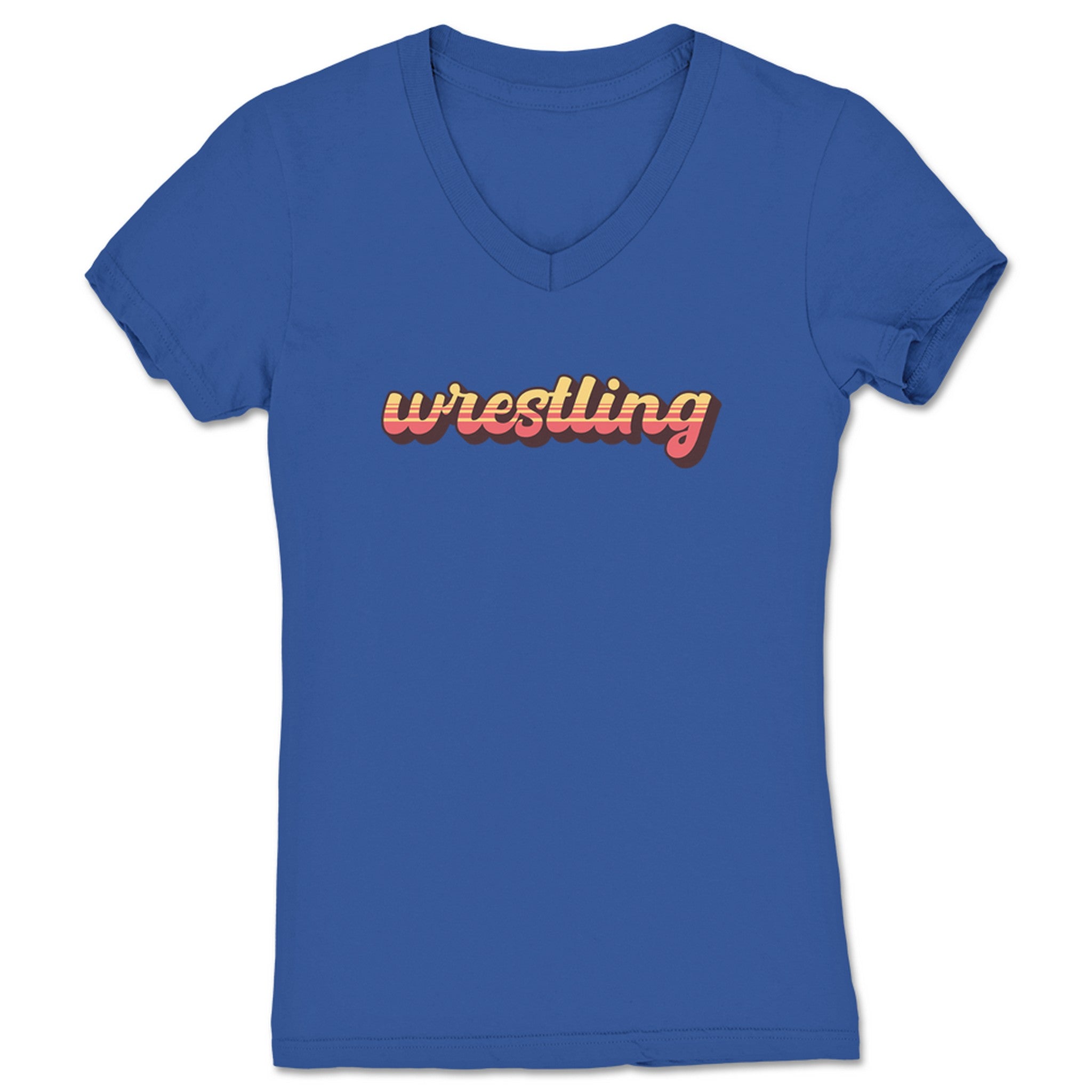 The Mr. Warren Hayes Show Vintage Wrestling Women's V-Neck Royal Blue