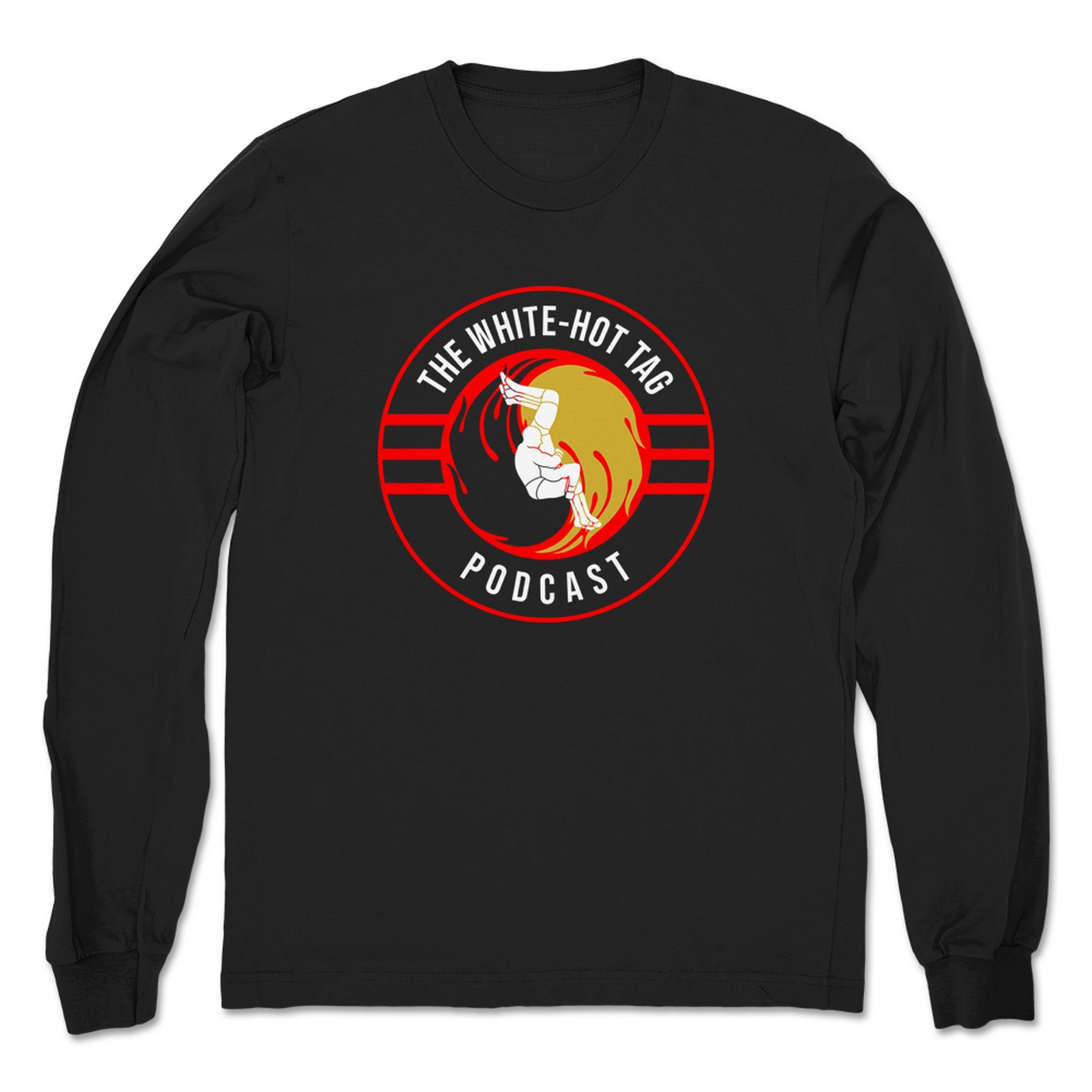 The White Hot Tag The White Hot Logo Unisex Long Sleeve Black