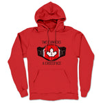 Two Canucks and a Crossface  Midweight Pullover Hoodie Red