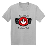 Two Canucks and a Crossface  Toddler Tee Heather Grey
