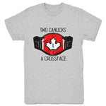 Two Canucks and a Crossface  Unisex Tee Heather Grey