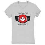 Two Canucks and a Crossface  Women's Tee Heather Grey