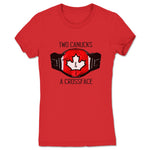 Two Canucks and a Crossface  Women's Tee Red