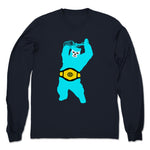 Wrestling with a Bear  Unisex Long Sleeve Navy