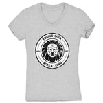 Young Lion Wrestling  Women's V-Neck Heather Grey